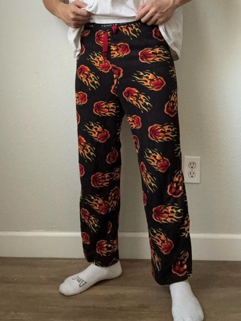 Flaming Sports Print Pajamas Pants